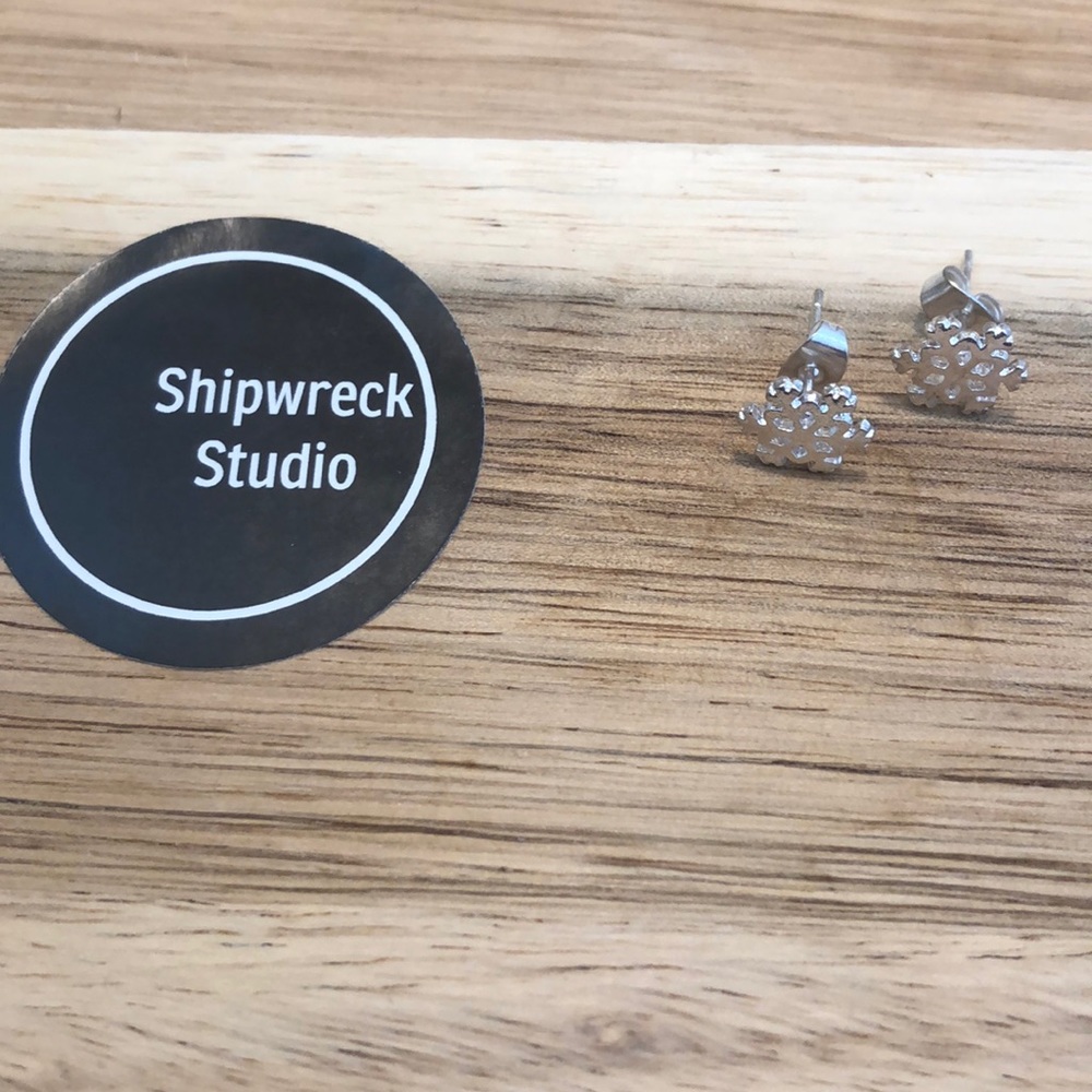 Silver Plated Snowflake Earrings NEW